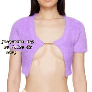 Jaquemus purple fuzzy cropped cardigan